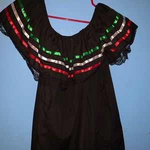 Homemade Mexican off shoulder shirt
